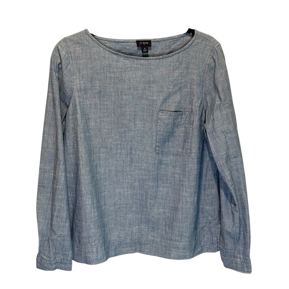 J. Crew Factory Chambray Long Sleeve Popover Shirt - size Small